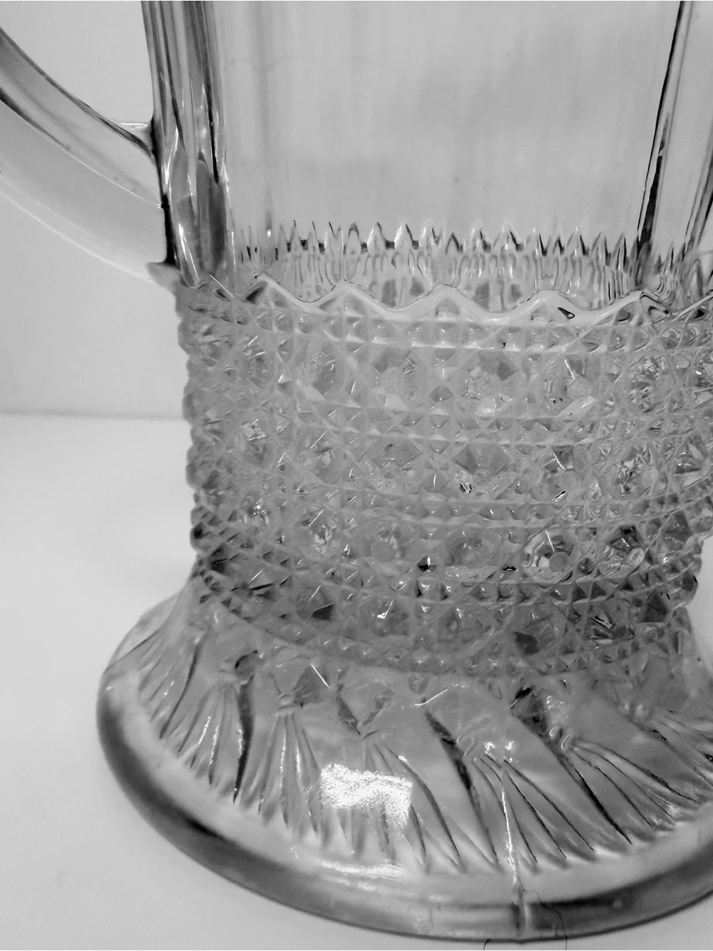 Imperial Glass Flute and Cane Pitcher